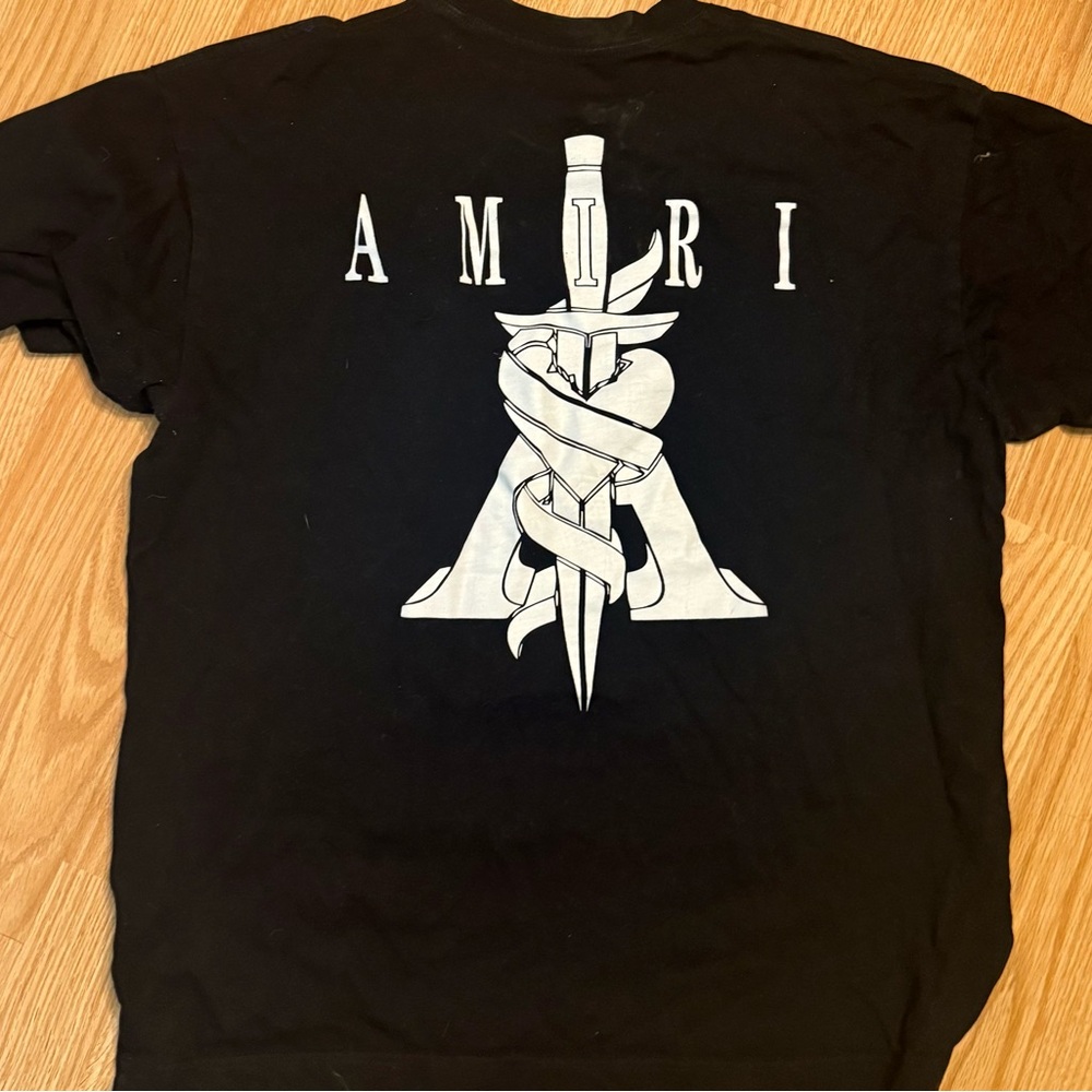 AMIRI Black Tee with White Graphic